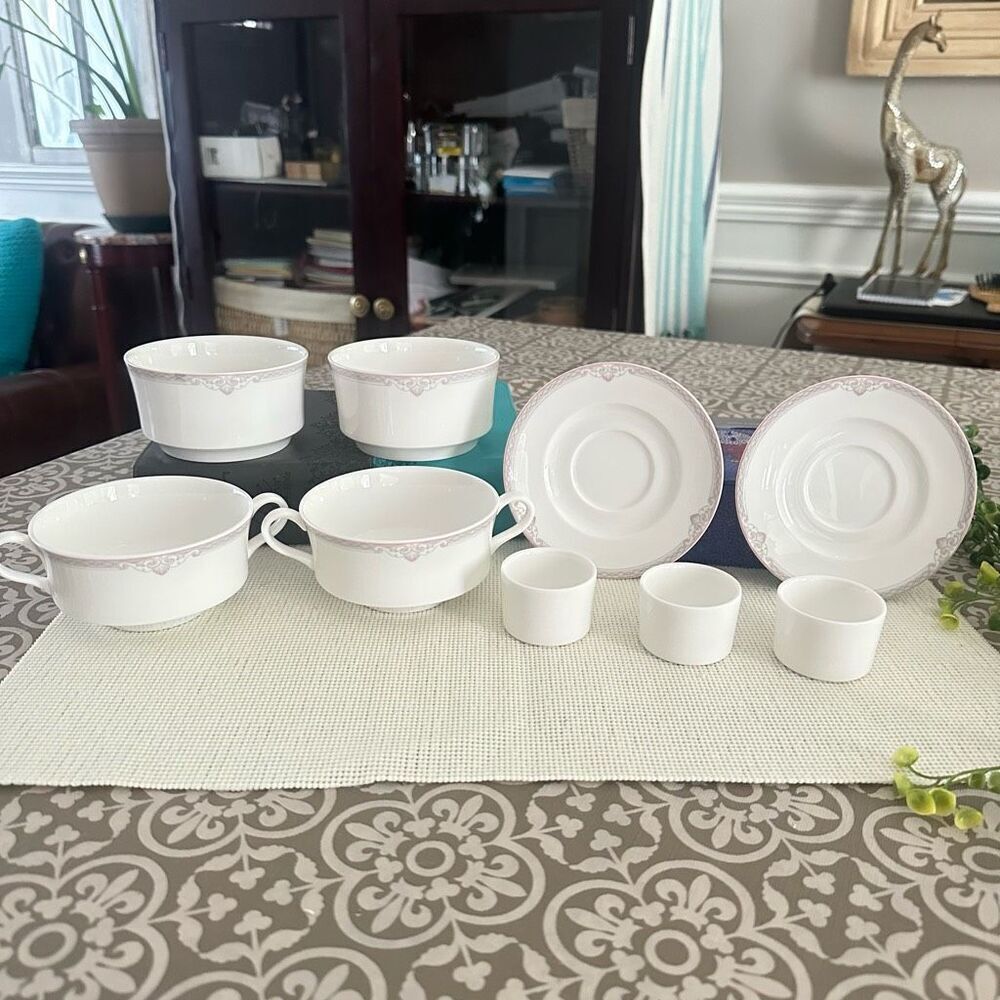 Lenox Lot DECOR Hatteras‎ Soup bowl, Fruit Bowl, Saucer, candle holder 9pc